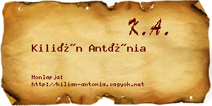 Kilián Antónia névjegykártya